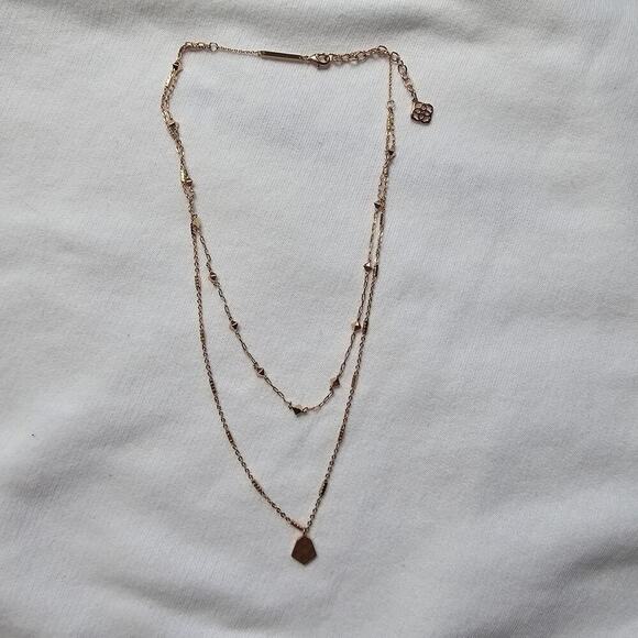 Kendra Scott Clove Multi-Strand Layered Necklace Rose Gold Color - Picture 2 of 5